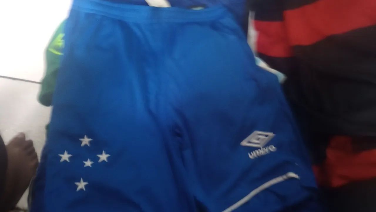Short de Futebol Azul com Estrela Branca - Foto 5