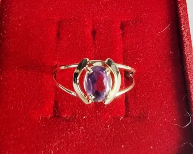 anel ouro 18k com ametista natural certificado e garantia - Foto 4