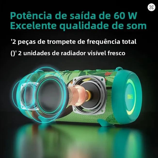 Caixa de Som Bluetooth Mifa A90 com Design Tropical - Foto 3