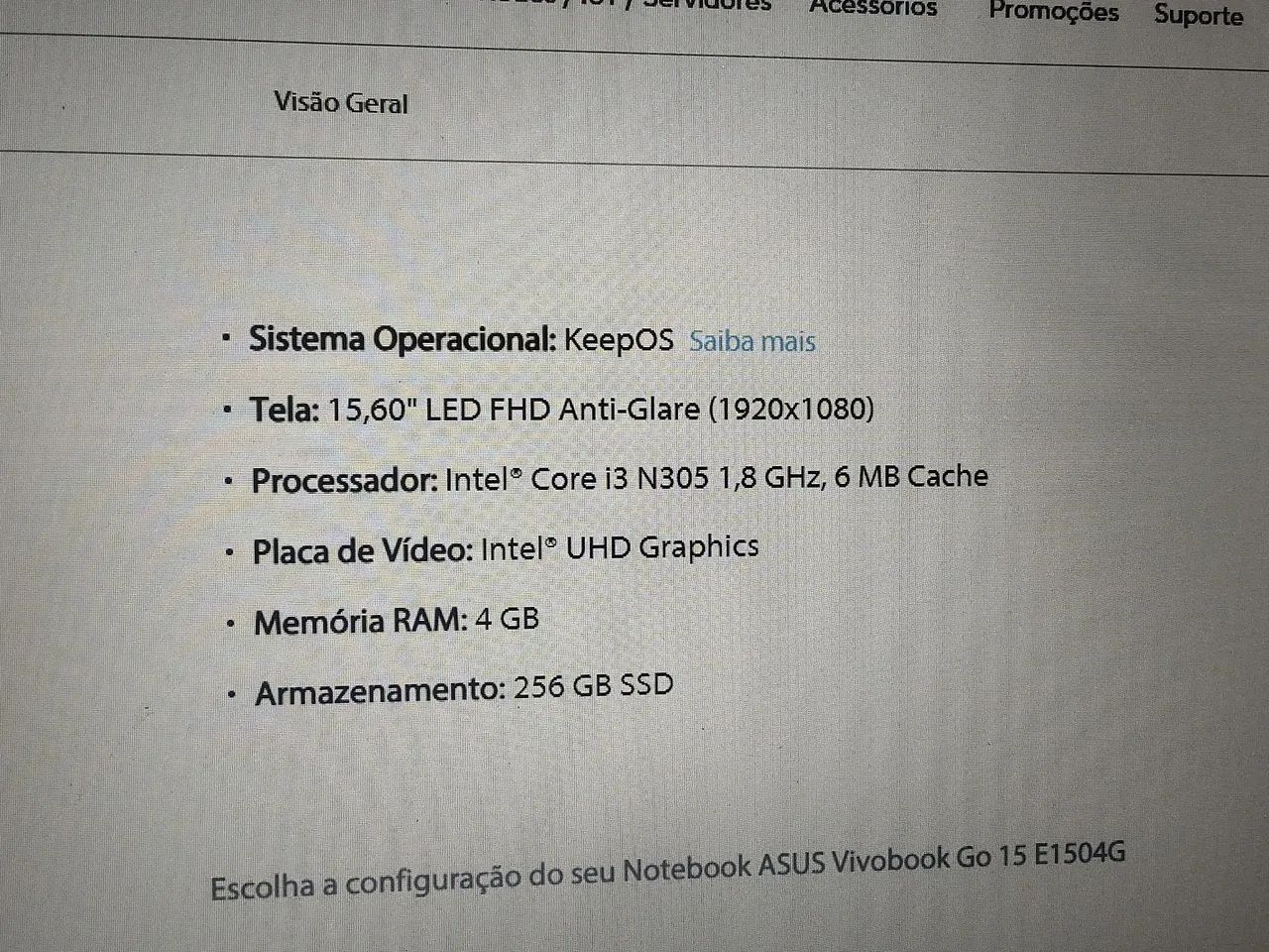 Notebook ASUS Vivobook go15 e1504G - Foto 5
