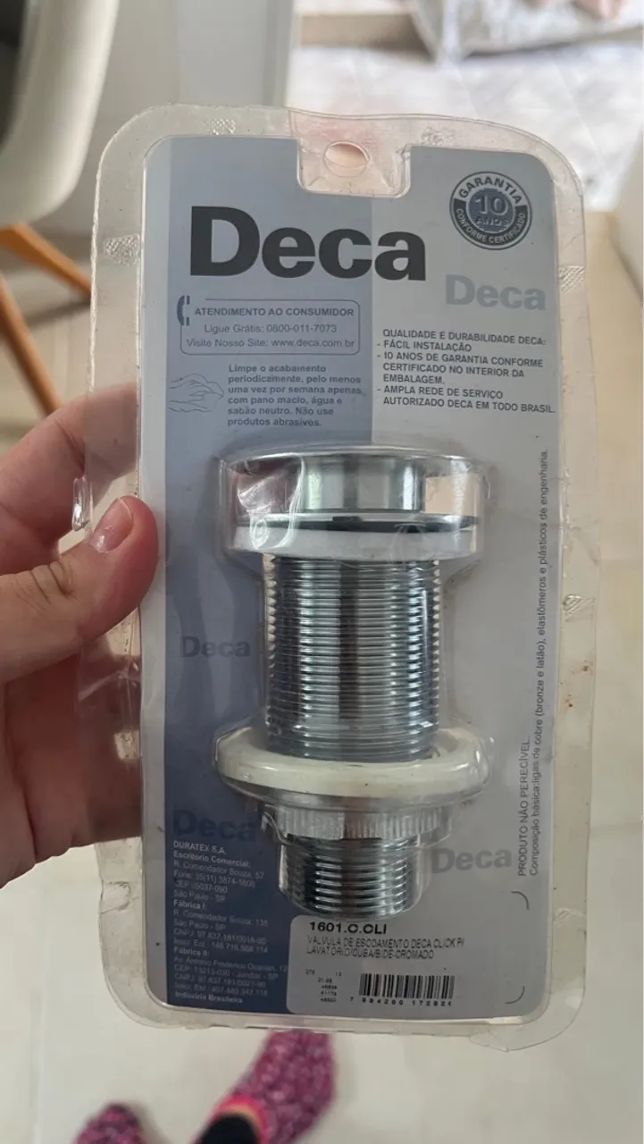 Válvula p/ pia DECA click LACRADA