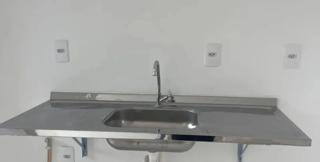 Pia inox com suporte