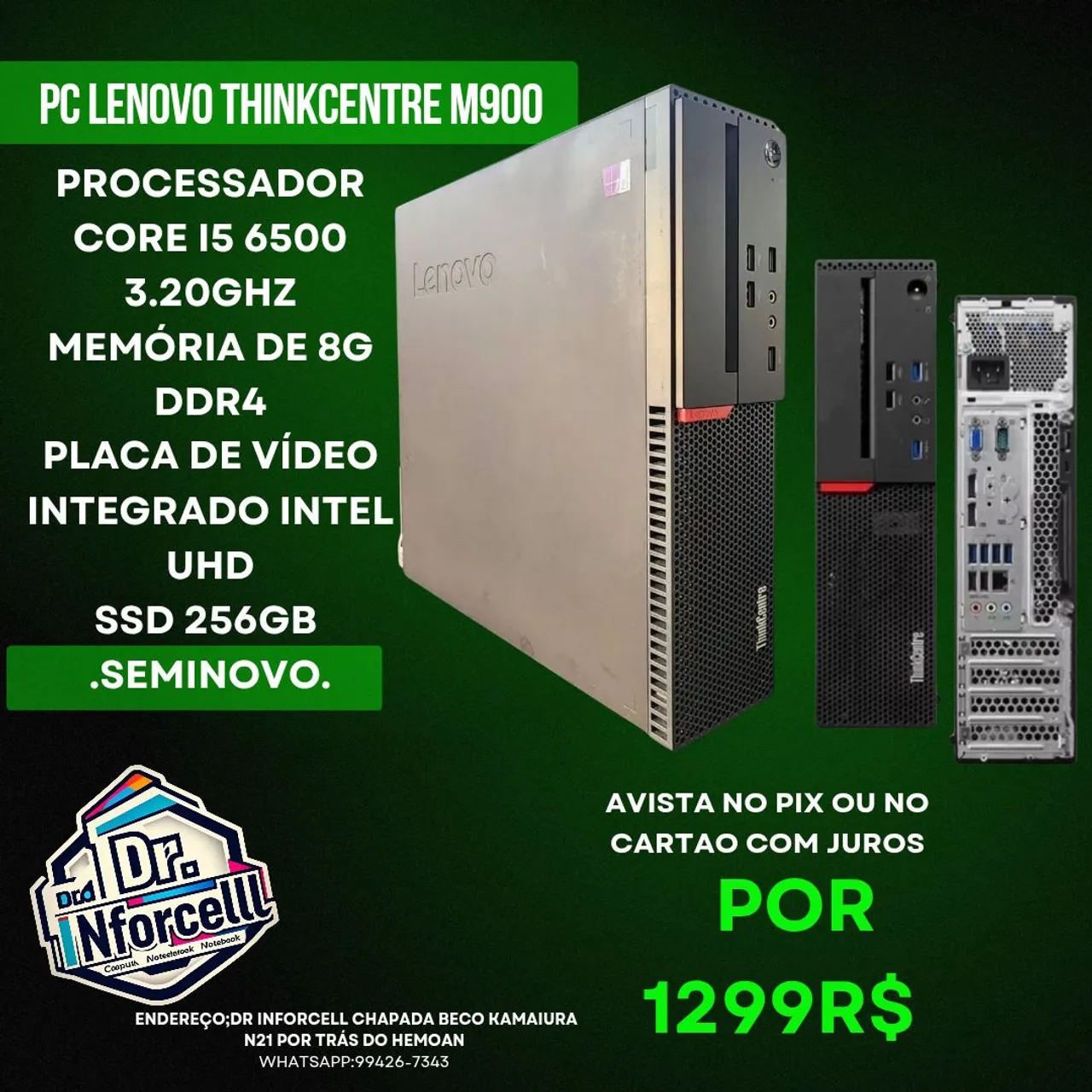 PC Lenovo ThinkCentre M900 Core i5 8GB DDR4 SSD 256GB