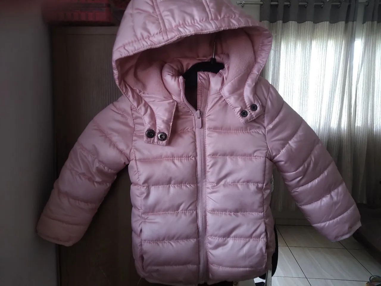 Casaco de inverno rosa para menina
