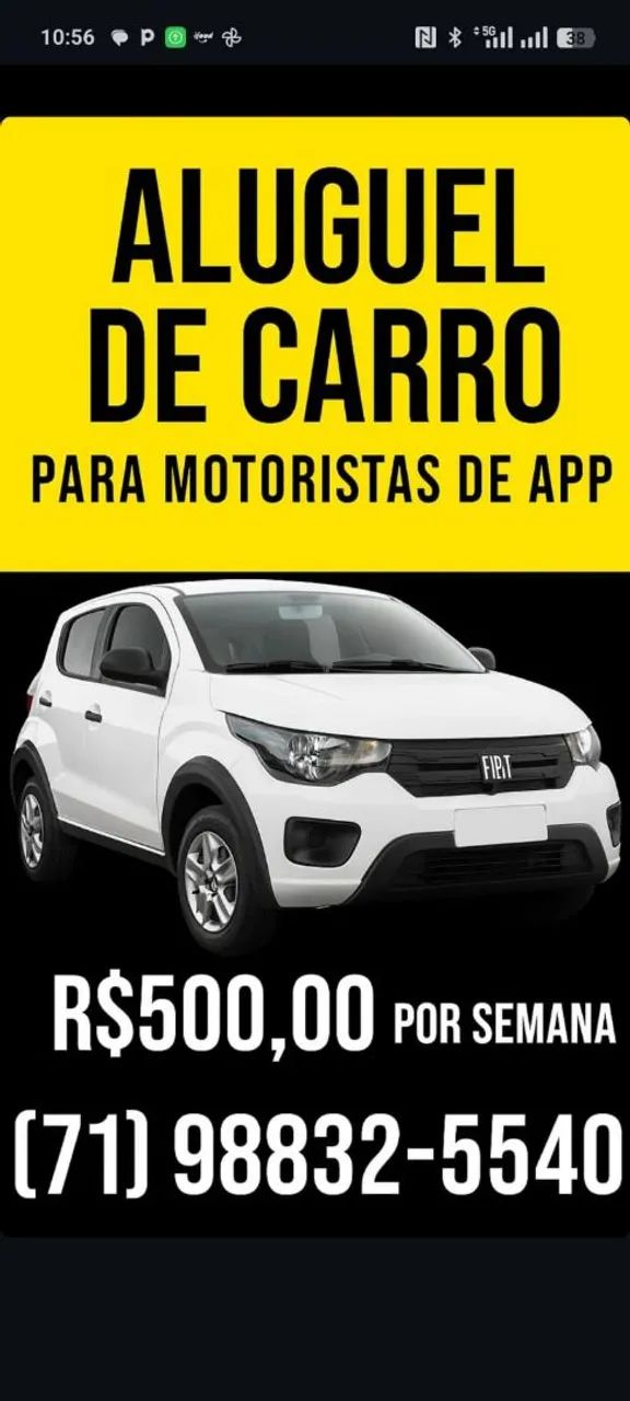 ALUGO/ALUGUEL DE CARRO VEICULO MOBI PARA APLICATIVO 