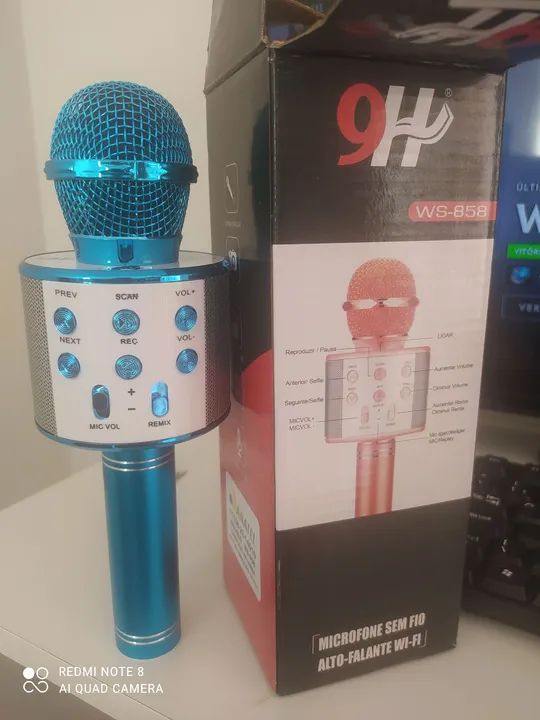 Microfone Sem Fio Bluetooth com Alto-Falante - WS-858