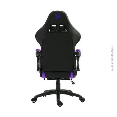 Cadeira Gamer KBM! GAMING Tempest CG500 Preta e Roxa, Com Almofadas, Descanso Para Pernas  - Foto 2
