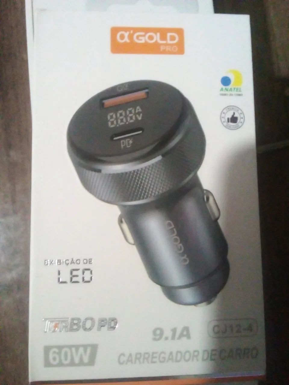 Carregador de Carro Turbo PD 60W - Alpha Gold