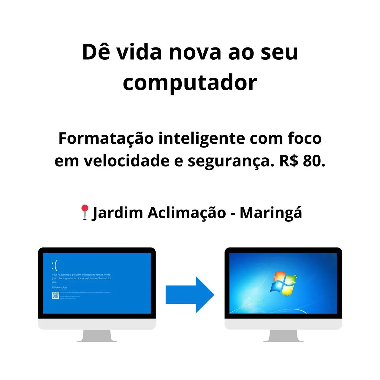 Formatação de computadores - melhor preço da região