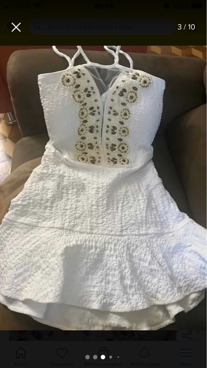 Vestido branco com amarração nas costas - Foto 2
