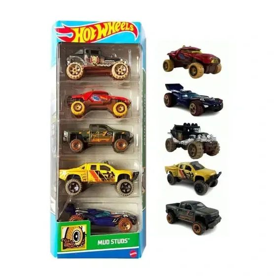 Cartela 5 Carrinhos Hot Wheels Hw Mud Studs Htv40 Mattel Original Lacrado - Foto 3