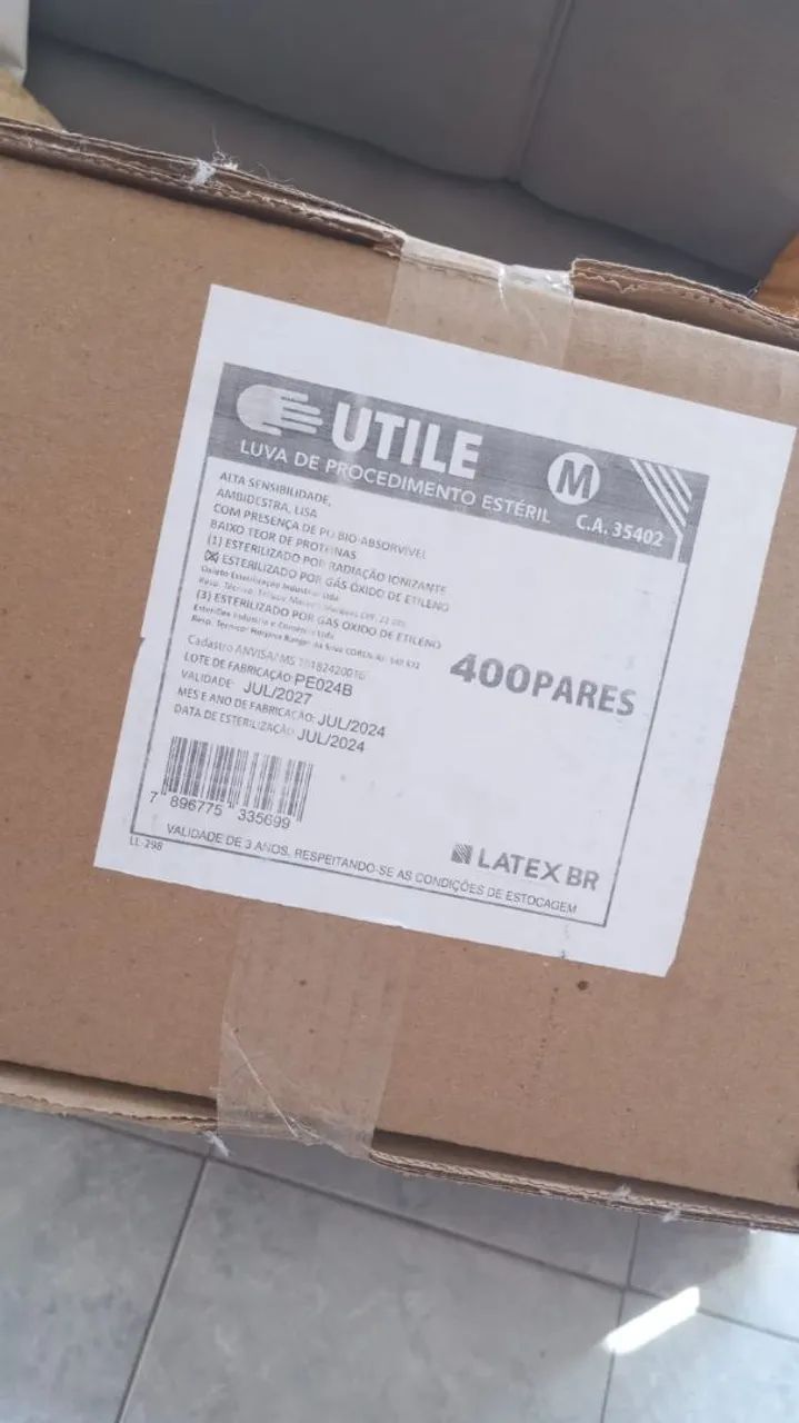 500 pares de luvas estéril tamanho "M" - Foto 2