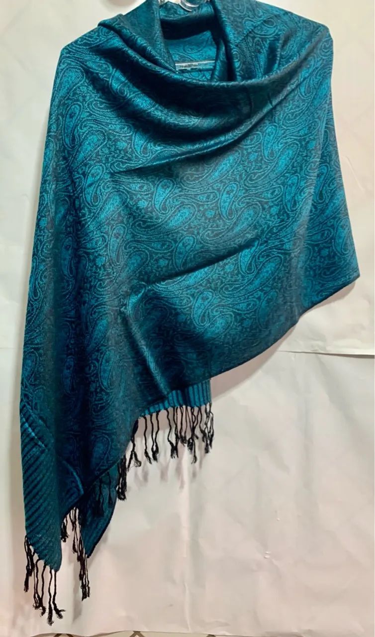 Pashimina  azul turquesa - Foto 3
