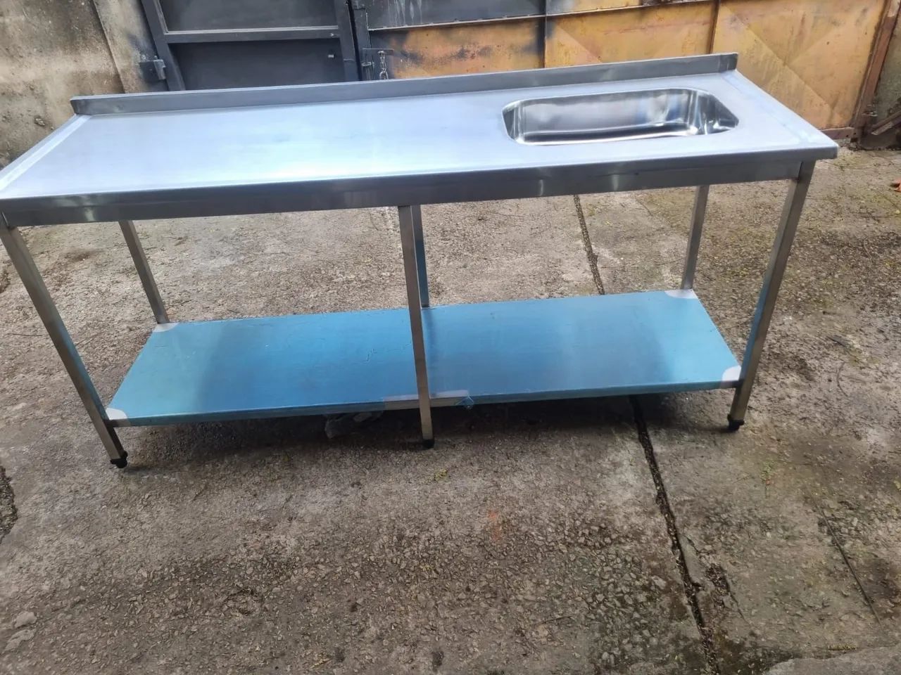 Mesa com pia inox 190x65  - Foto 2