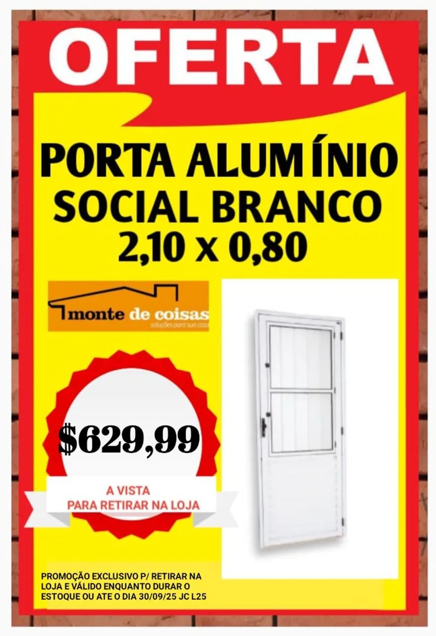 PORTA DE ALUMÍNIO BRANCO !! PROMOÇÃO !! - Portas e Janelas - Jardim São ...