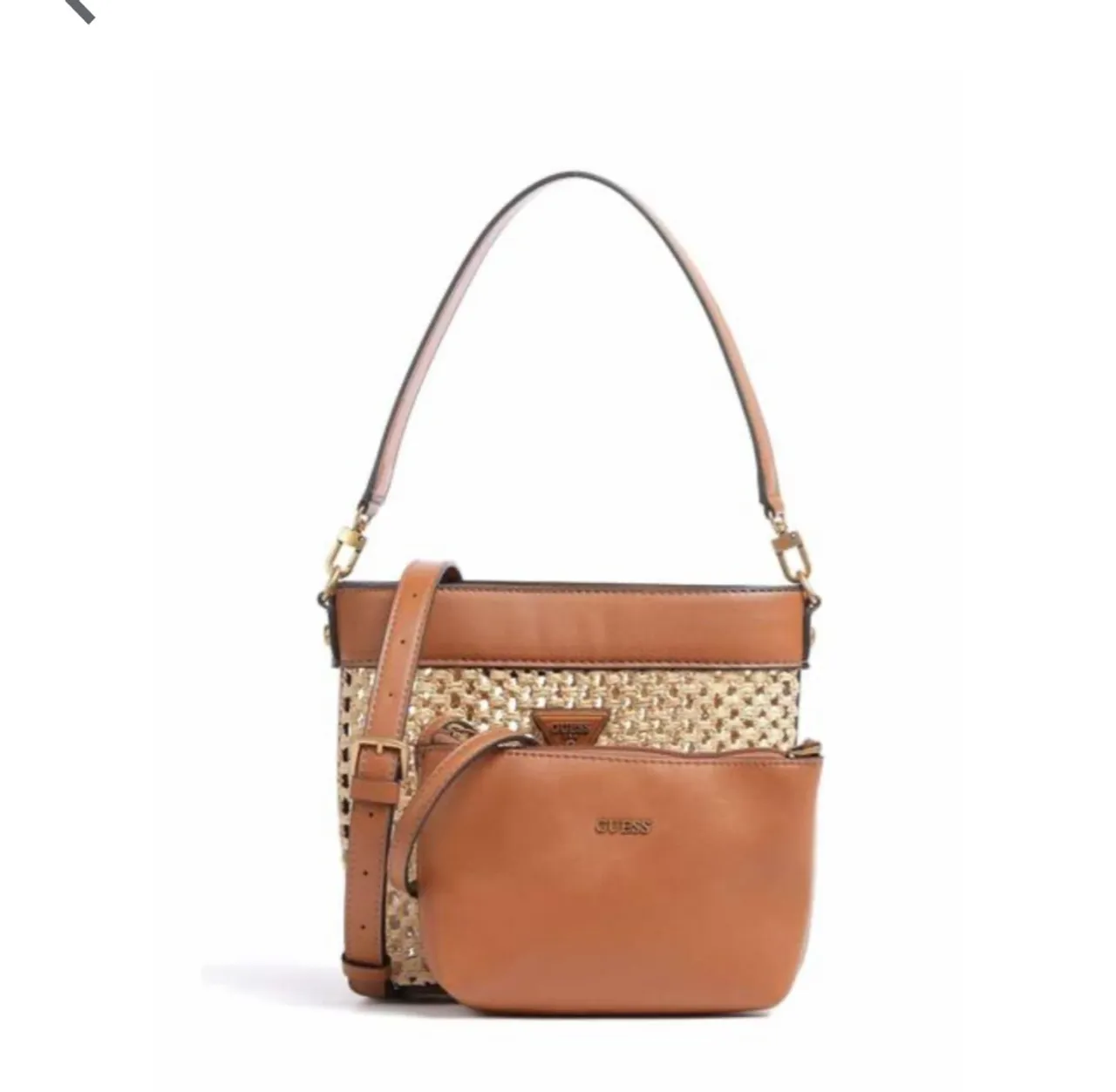 Bolsa original Guess bege Vikky, importada, nova