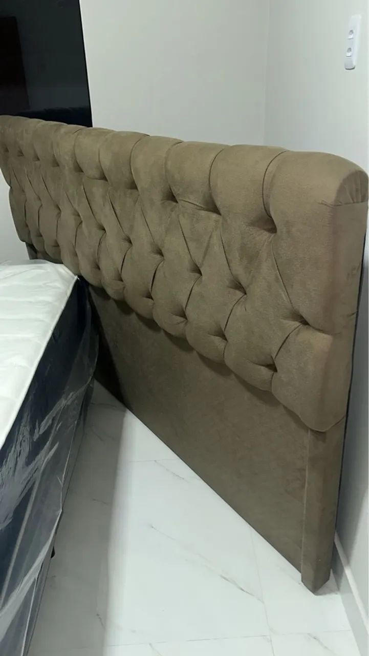 Cabeceira de Cama Estofada Castanho - Foto 3