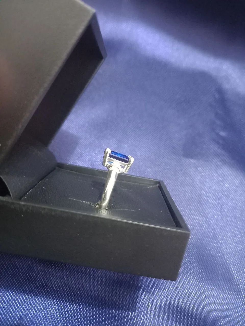 Anel confeccionado em prata 925 "Safira zircônia azul" n° 22 - Foto 3