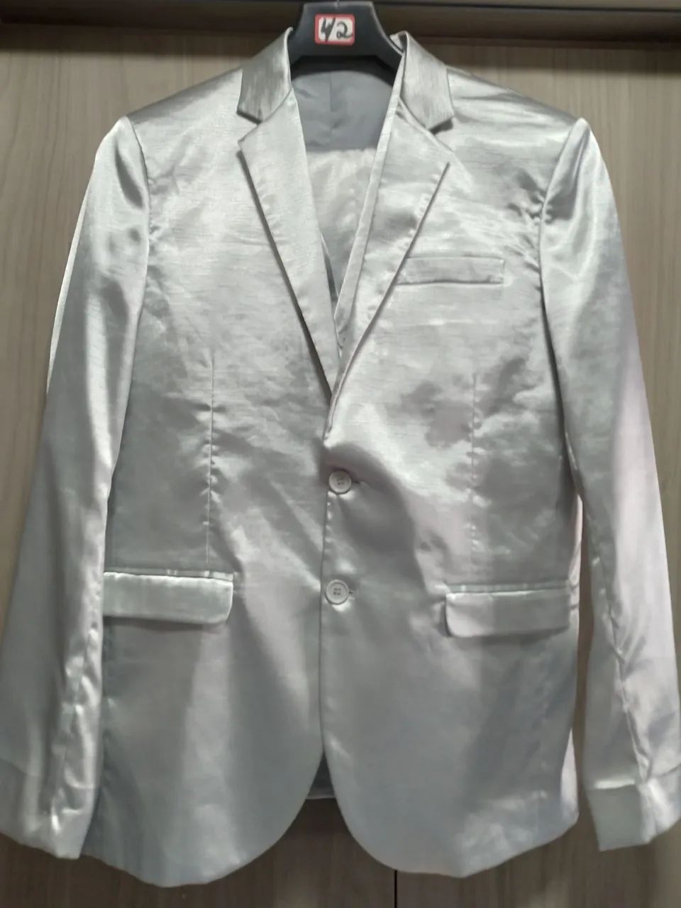 Terno slim Masculino Prata