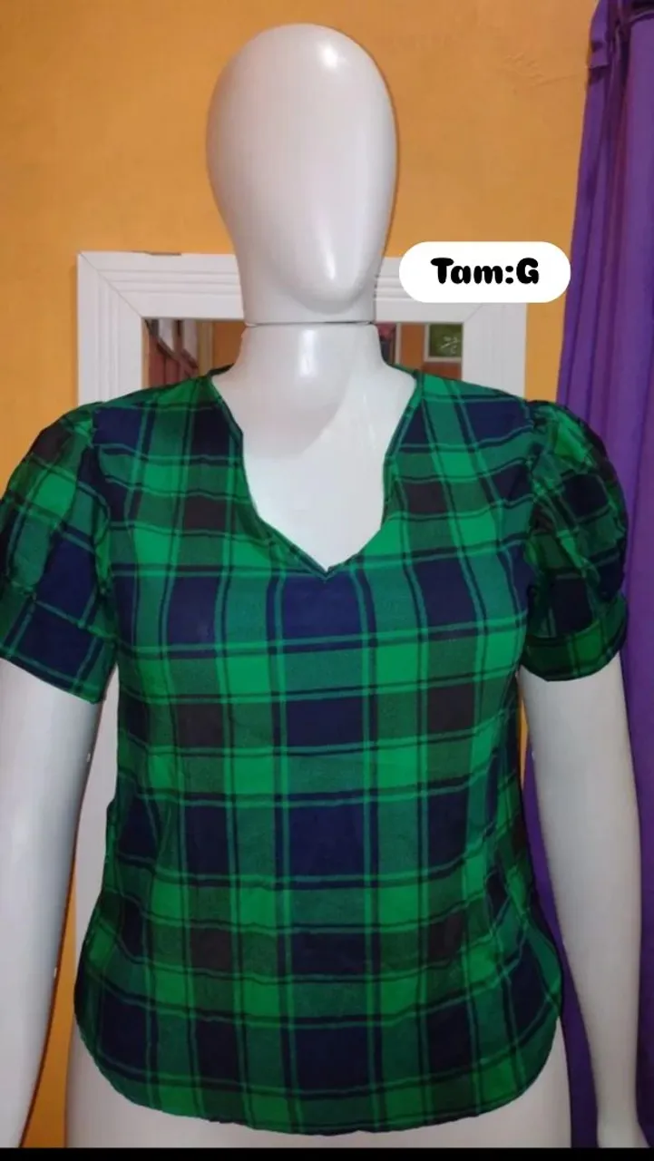 Blusa Xadrez tamanho nas fotos não faço entrega