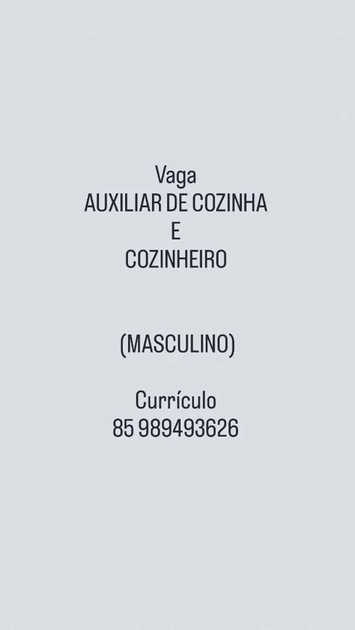 cozinheiro e auxiliar de cozinha 