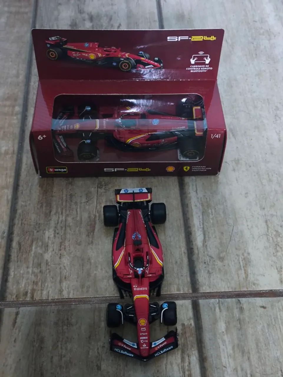 Carrinho coleção Ferrari Shell  controle bluetooth 