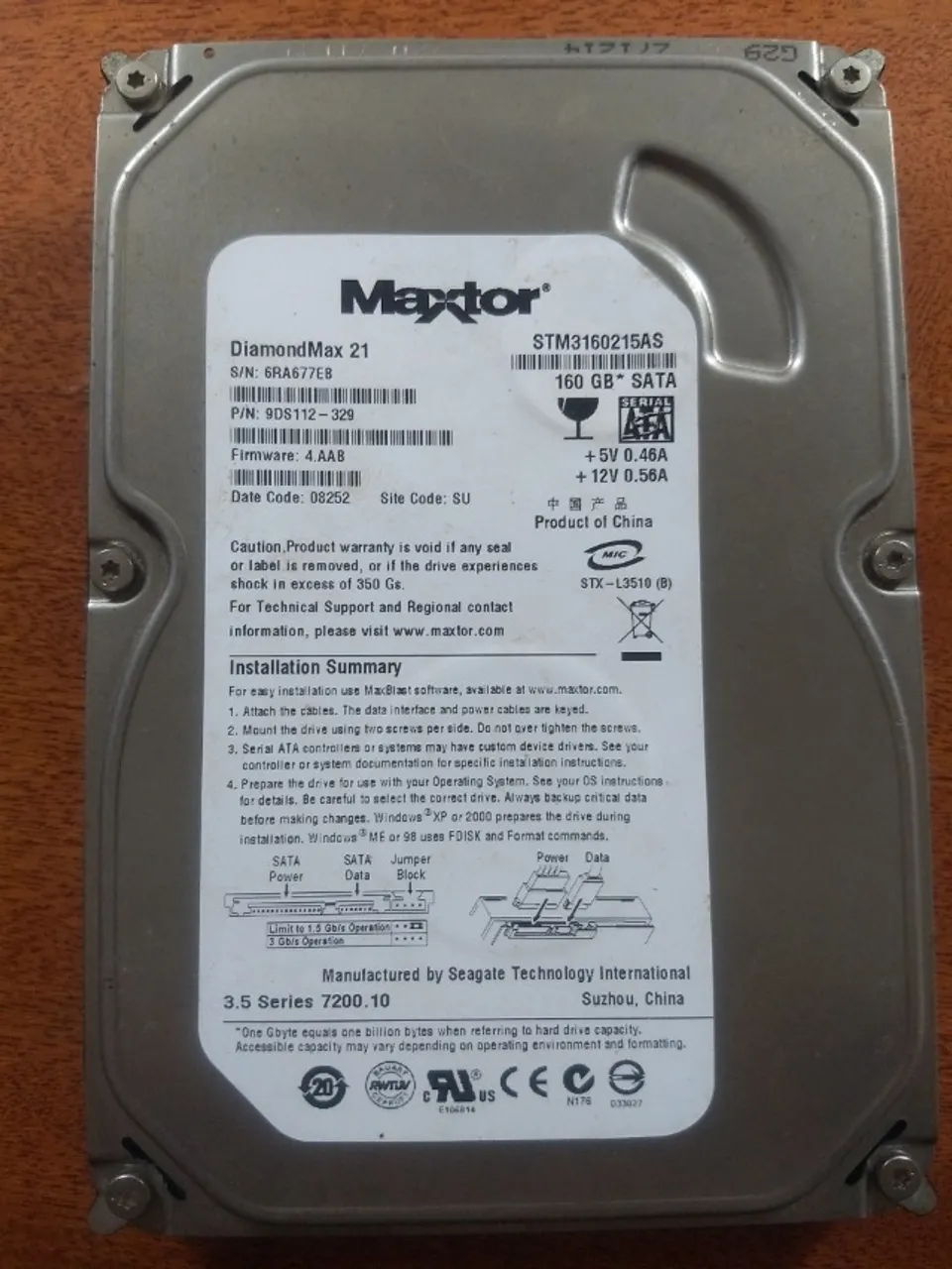 HD SATA 160gb Maxtor