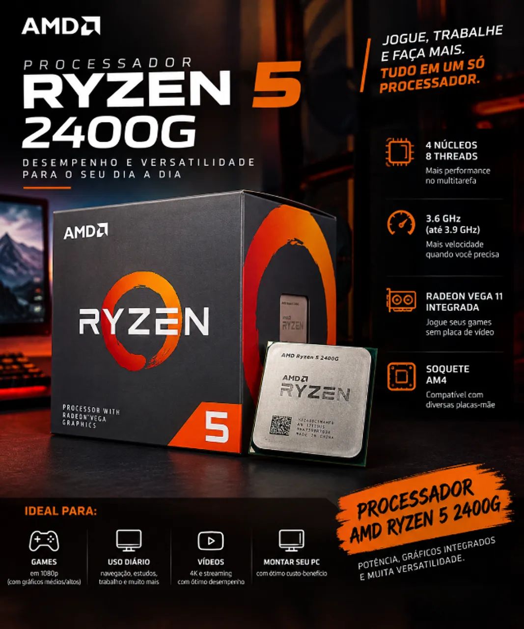 PROCESSADOR AMD RYZEN 5 2400G