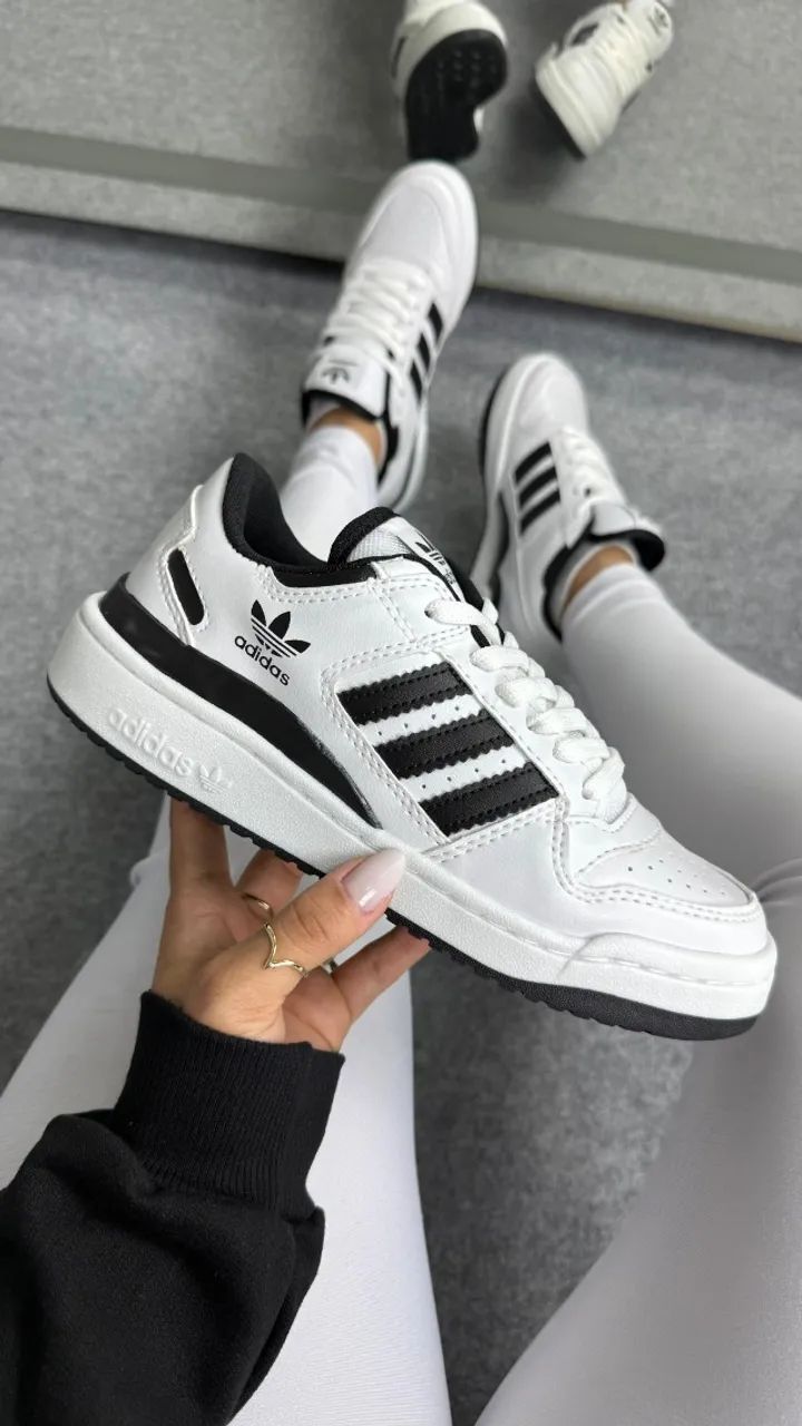 Tenis Adidas fórum Branco preto