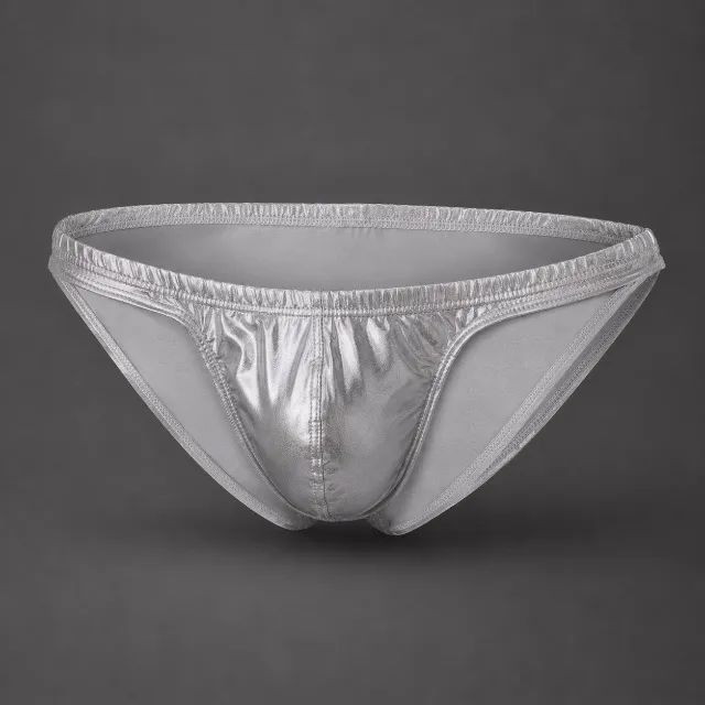cueca bikini brief masculina prata brilhante tamanho P/S - Foto 2