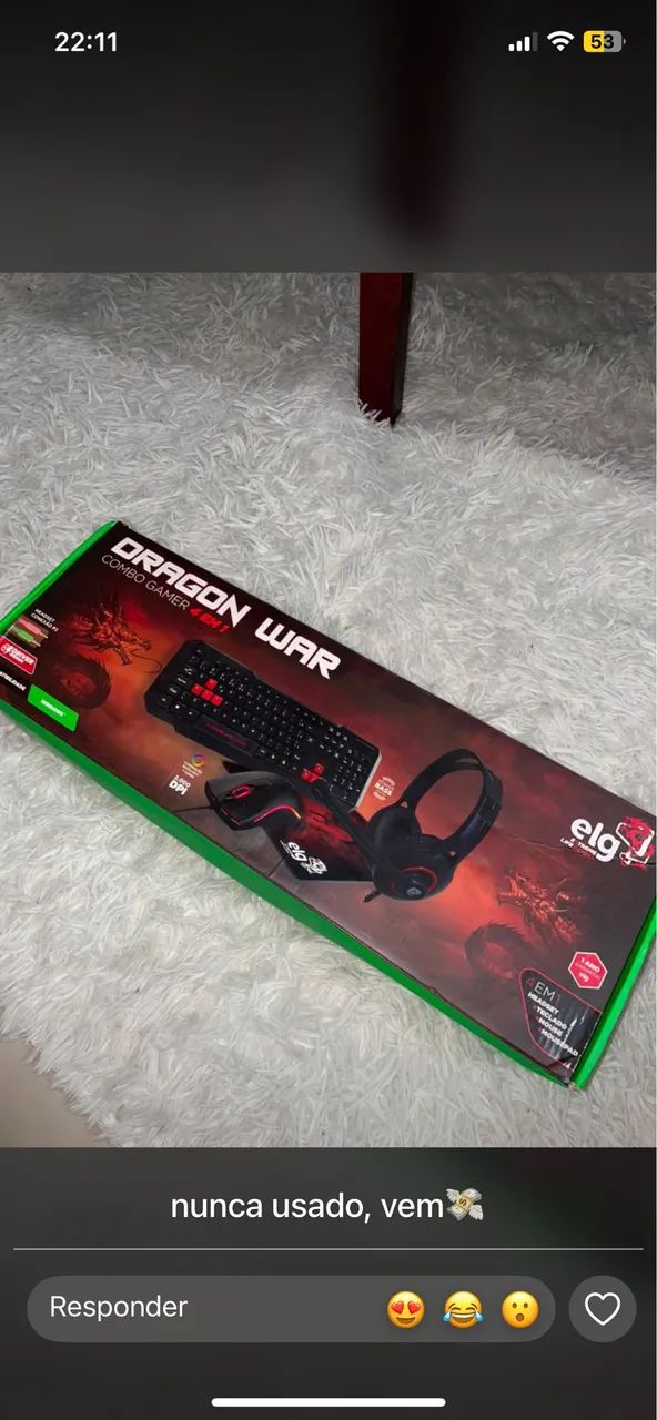 Kit teclado mouse e fone 