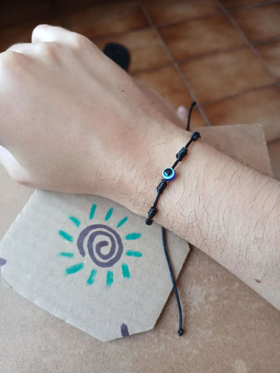 Pulseira olho grego preta - Foto 4