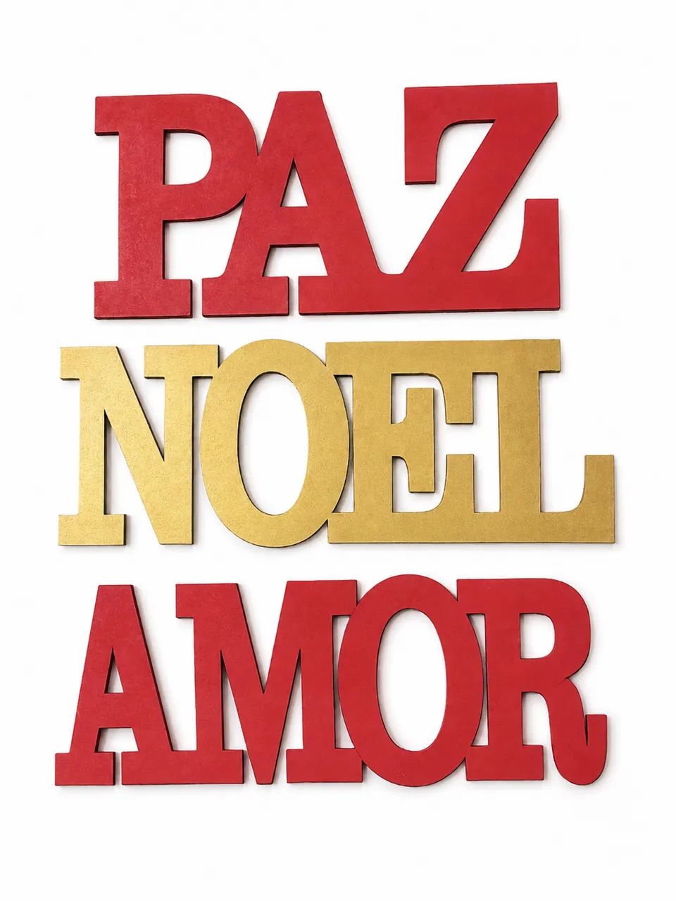 Enfeite em Mdf - Amor, Paz, Noel