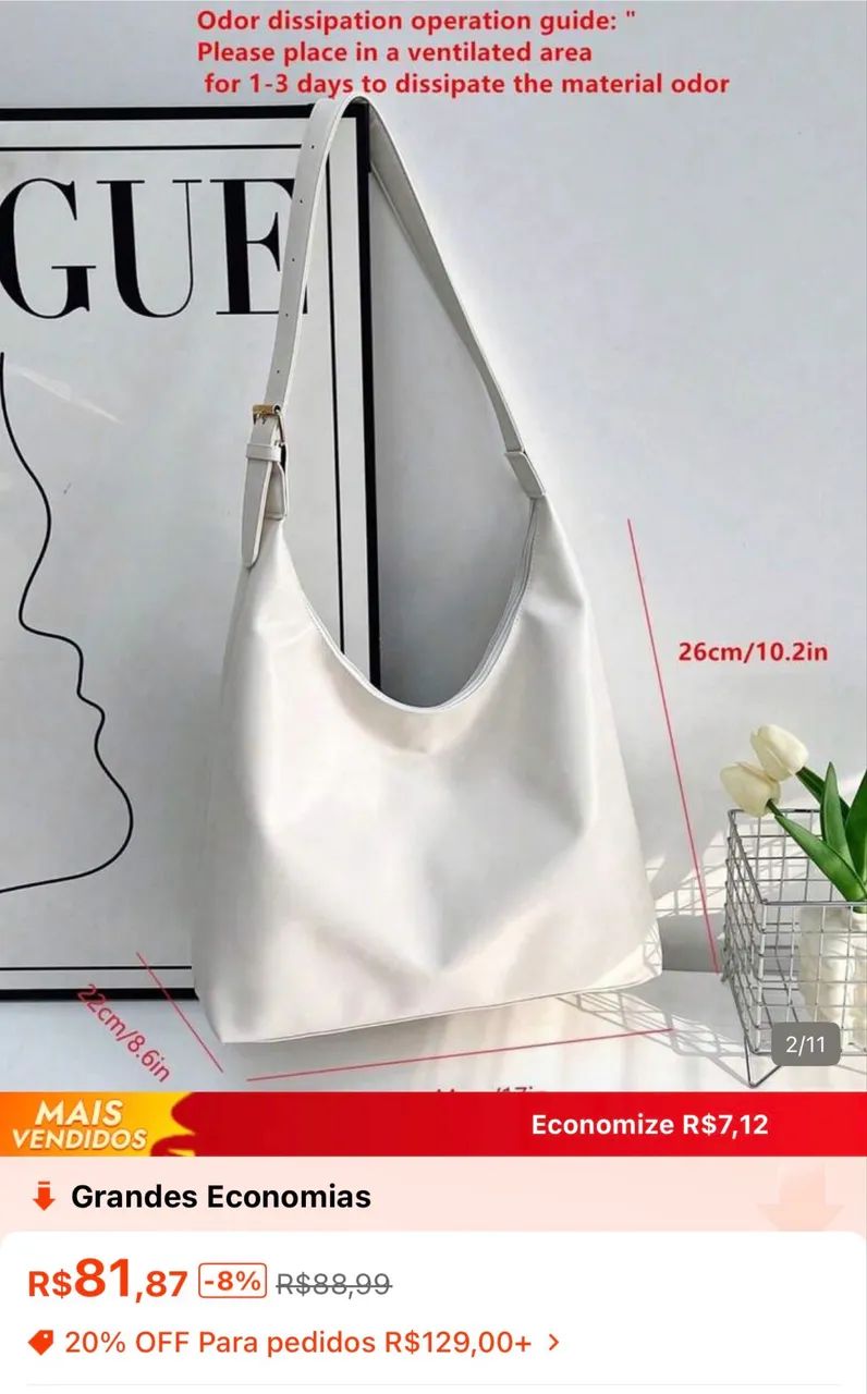 Bolsa branca  - Foto 3
