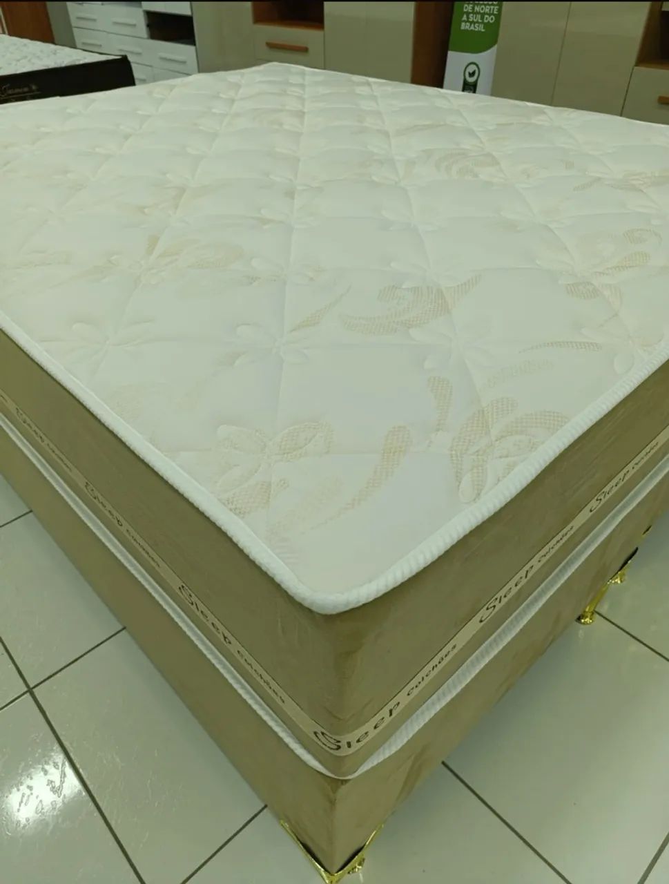 Cama Box Queen Jasmin Plus, base + colchão com molas ensacadas - Entrega imediata; - Foto 4