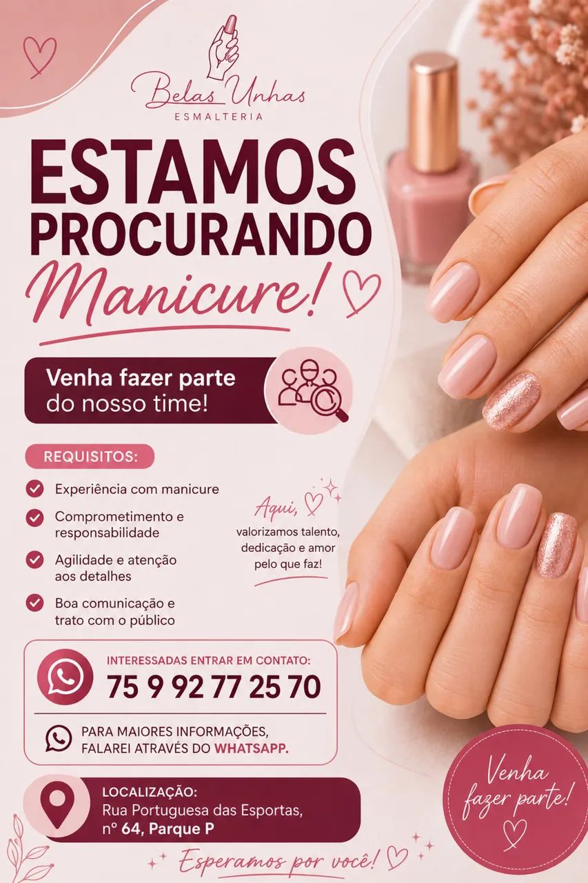Vaga para manicure