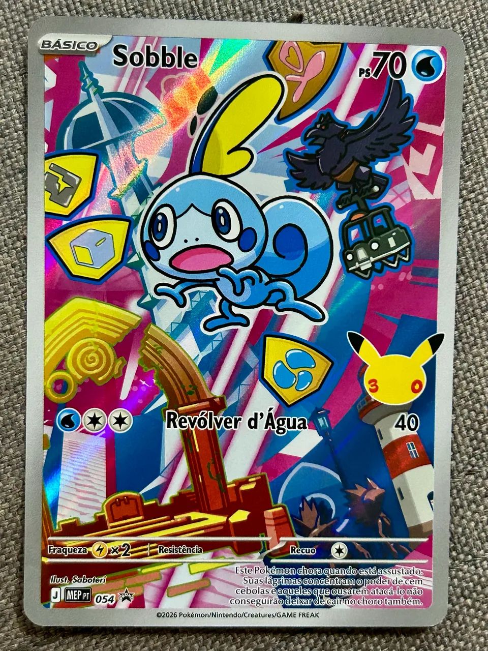 Carta Pokémon Sobble 30 anos 