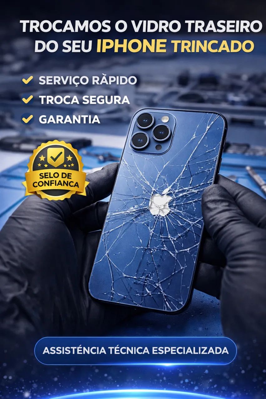 Trocamos o vidro do seu iPhone (traseiro e frontal) / buscamos e levamos até você 