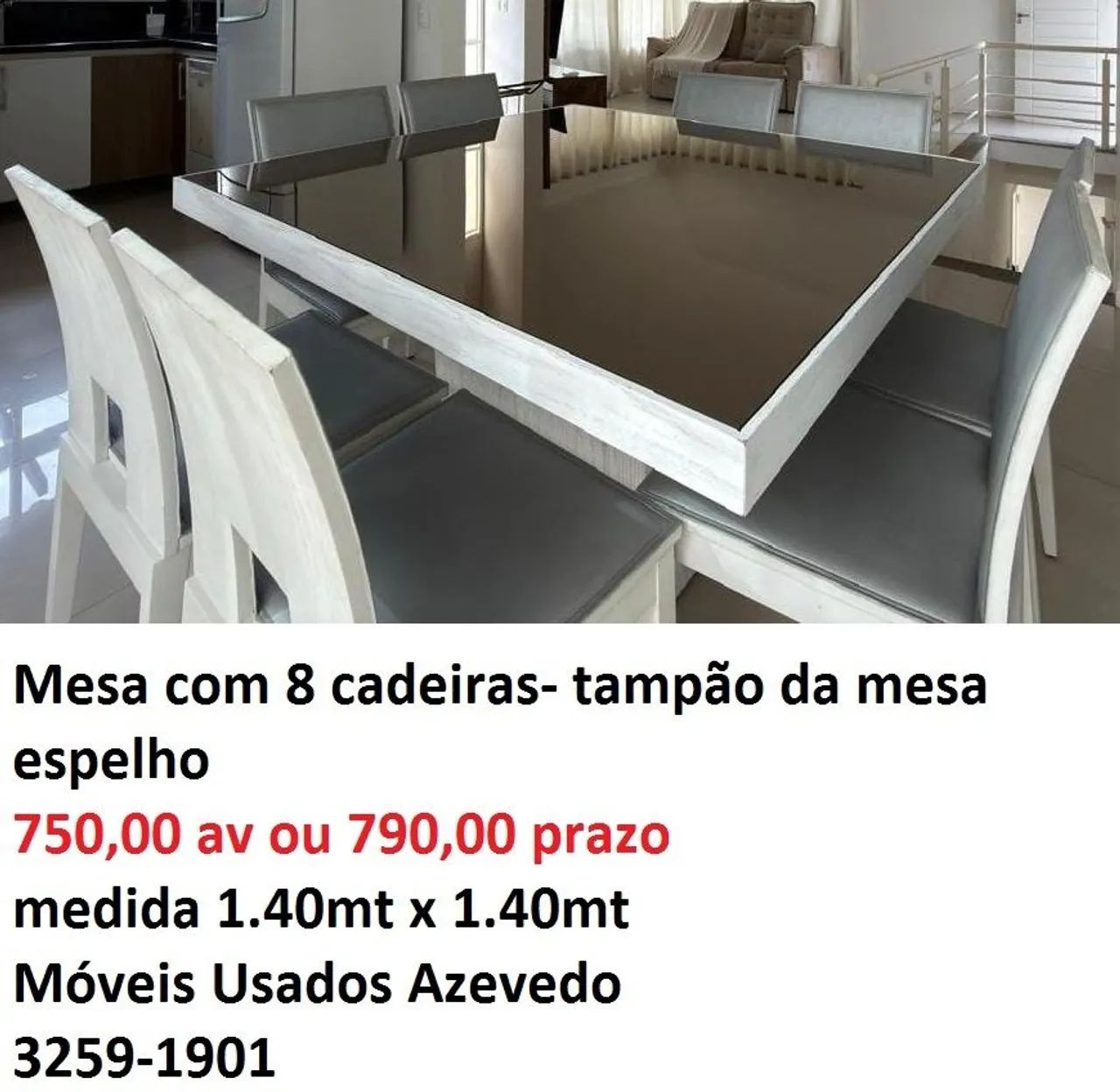 Mesa com 8 cadeiras