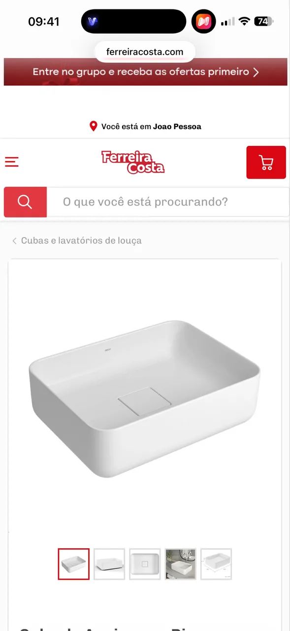 Pia sobreposta da DECA