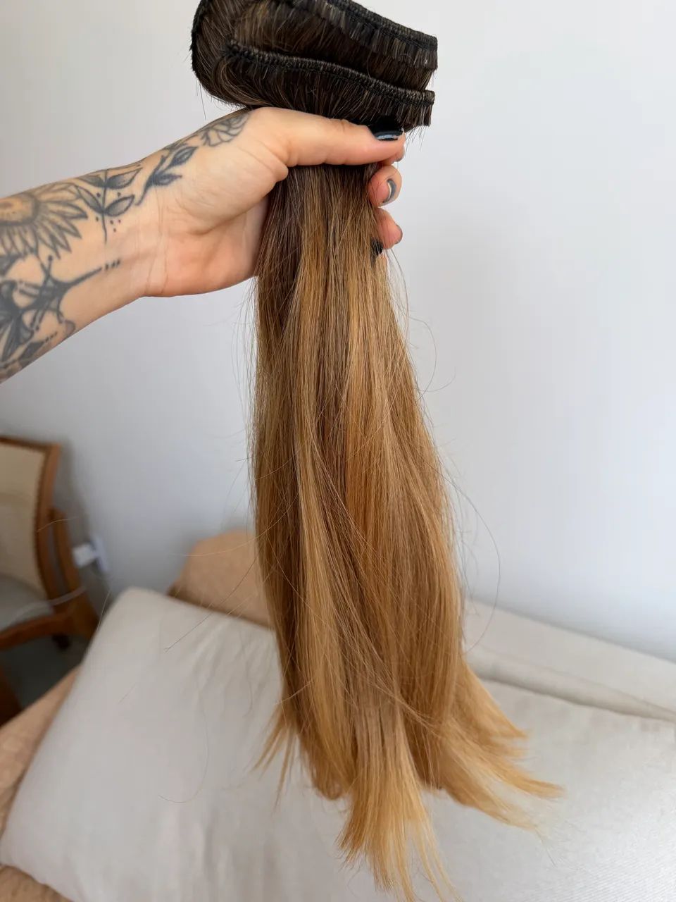 Mega hair cabelo humano 3 telas 200g 50cm  - Foto 5