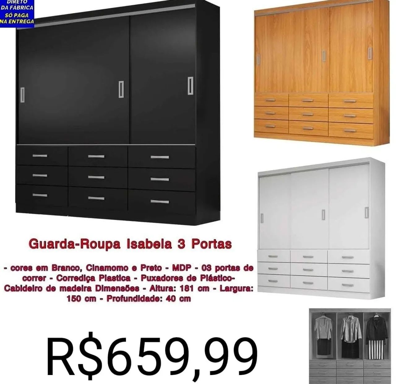 PROMOÇÃO GUARDA ROUPAS  - Foto 3