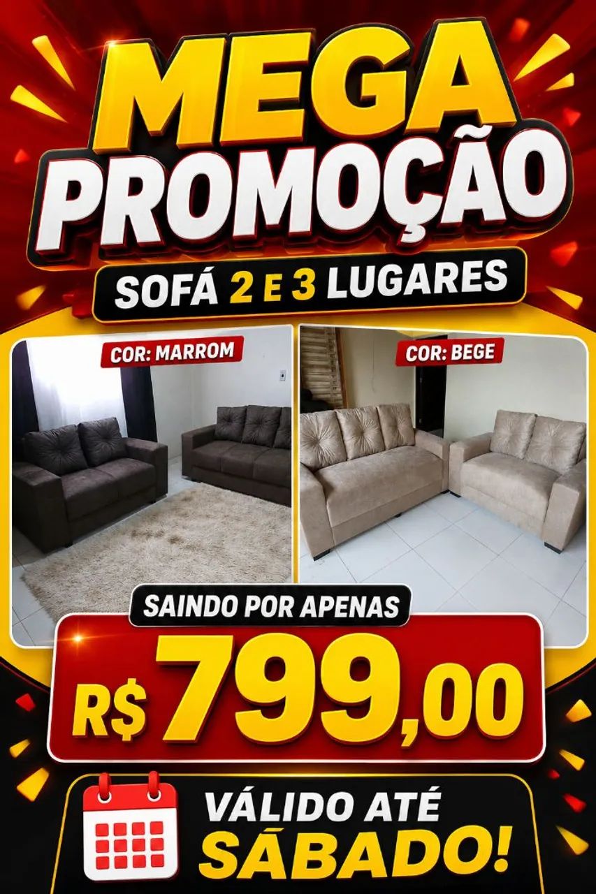 Sofá pupolar 5 acentos em promoção 