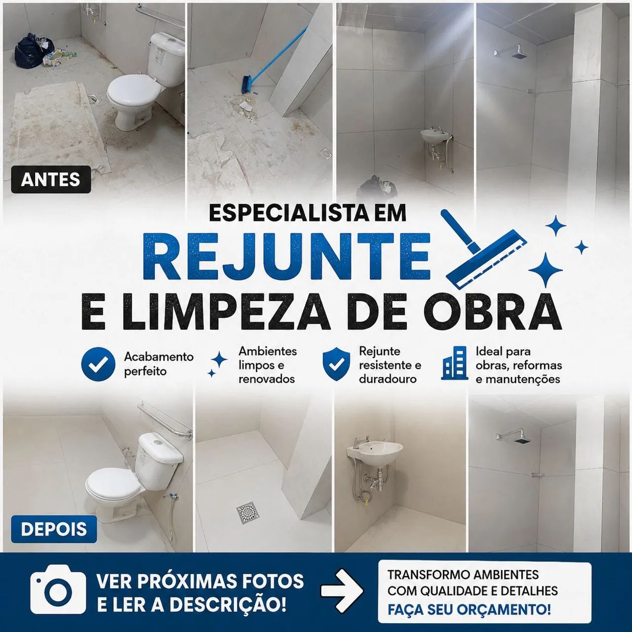 Faço Rejunte e Limpeza de obra