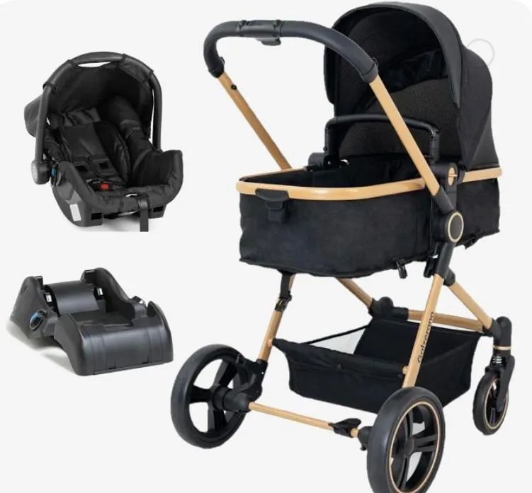 Carrinho Galzerano Ivy Gold + Bebê Conforto + Base - Impecável - Foto 4