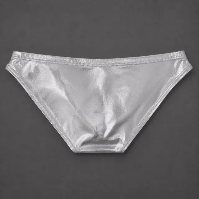cueca bikini brief masculina prata brilhante tamanho P/S - Foto 4