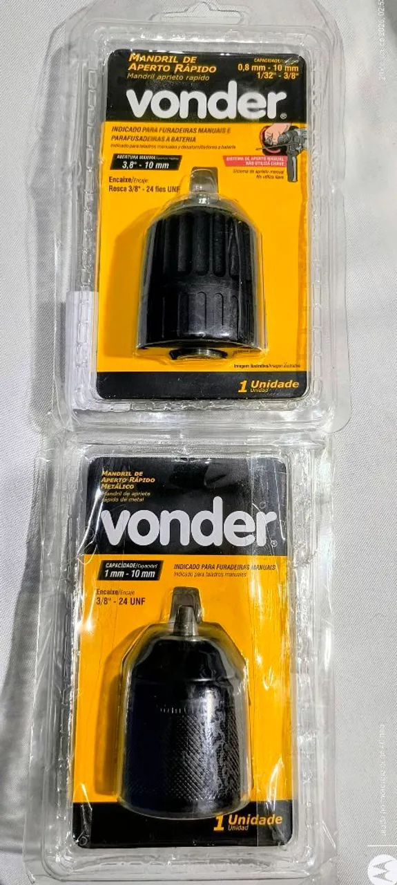 2 Mandril Novo, de Aperto Rápido  3/8" - 10mm Rosca Encaixe 3/8"- 24 UNF- Vonder Original  - Foto 6