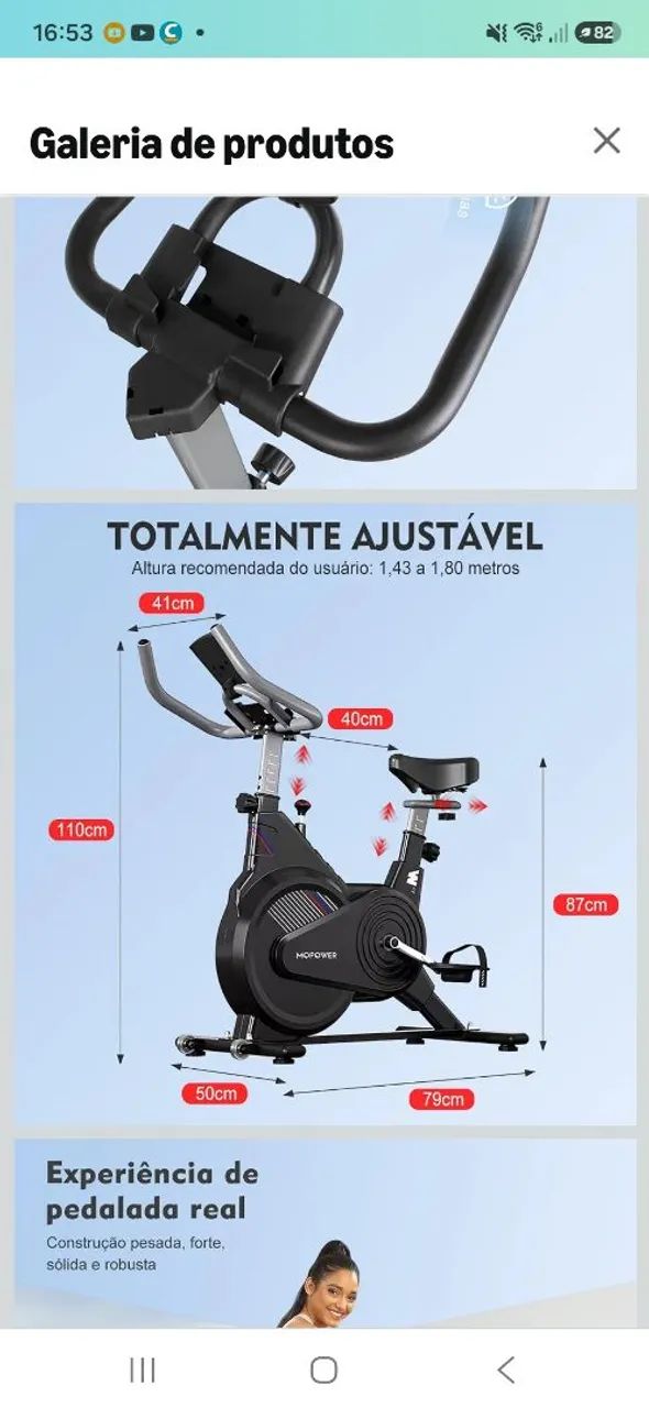 Bicicleta Spinning Python Fly Z-006 Seminova - Pouquíssimo Uso - Foto 5