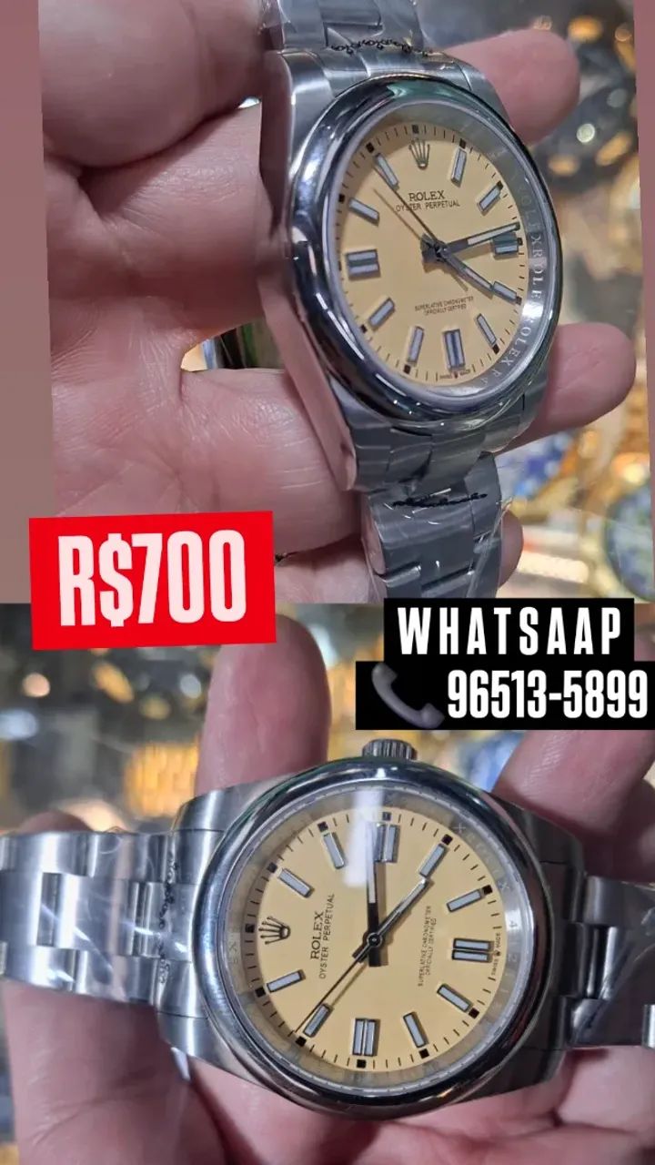 Relógio ROLEX AUTOMÁTICO  _ OSTER PERPETUAL FUNDO BEGE LANÇAMENTO  - Foto 2