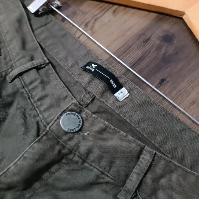 Calça Slim Sarja Masculina - Foto 3